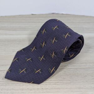 Cambridge Classics Silk Tie Purple Geometric Pattern Made USA